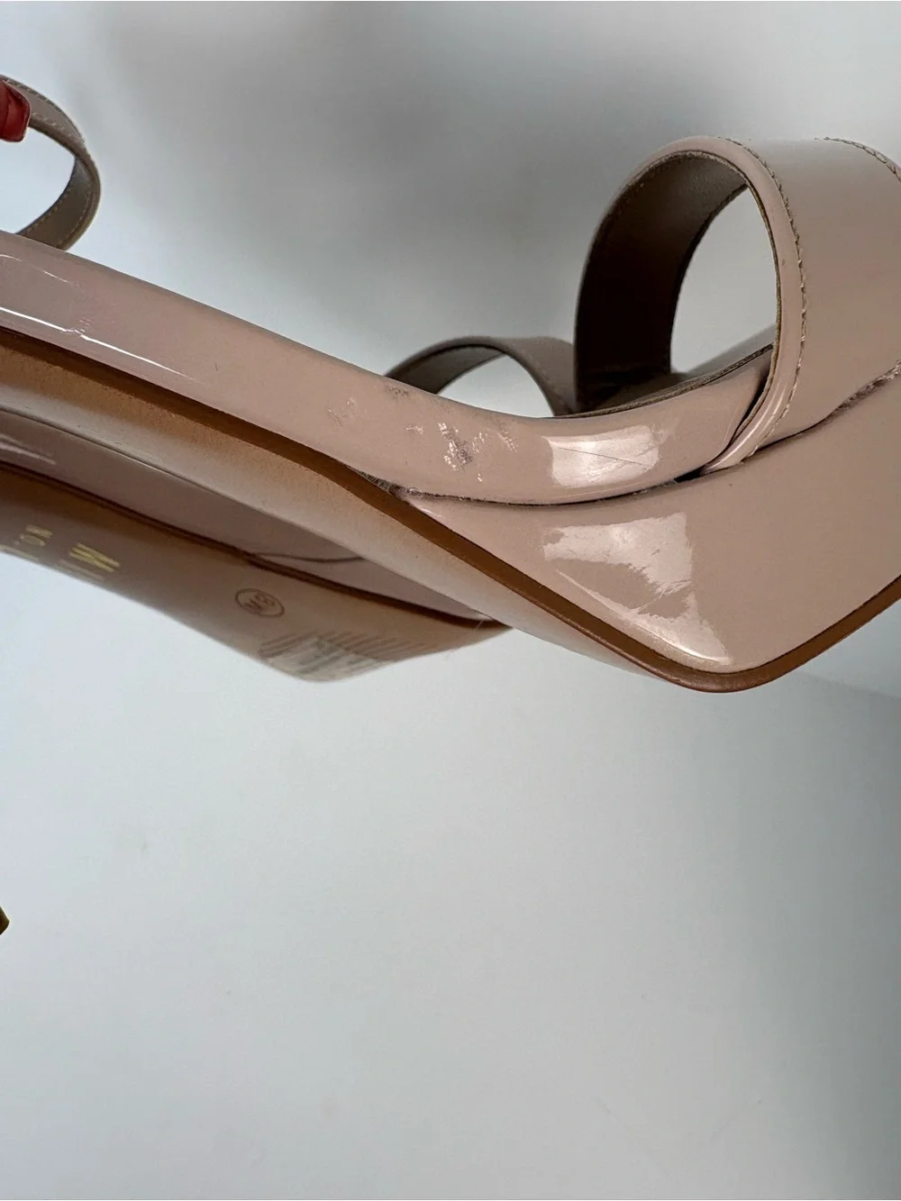 Nude Patent Platform Sandals